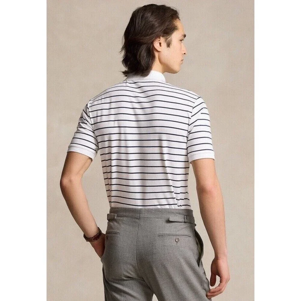 Polo Ralph Lauren Men's Classic-Fit Soft Cotton Shirt Sz L White French Navy